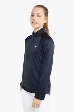 Quarter Zip Girls' Golf Pullover, Navy Blazer, extralarge-GBR