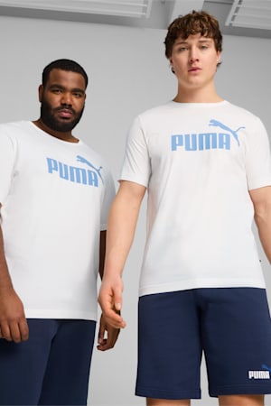 Essentials Logo Tee Men, PUMA White-Zen Blue, extralarge-GBR