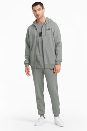 Essentials Full-Zip Logo Hoodie Men, Medium Gray Heather, extralarge-GBR