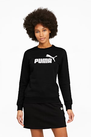 Essentials Logo Crew Neck Women's Sweater, Puma Black, extralarge-GBR