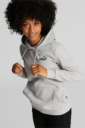 Essentials Small Logo Hoodie Women, Light Gray Heather, extralarge-GBR