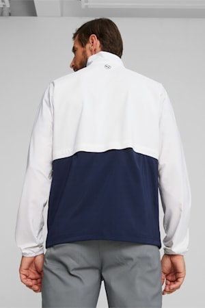 Monterey Men's Golf Windbreaker, White Glow-Navy Blazer, extralarge-GBR