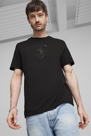 Scuderia Ferrari Race Big Shield Men's Motorsport Tonal Tee, PUMA Black, extralarge-GBR