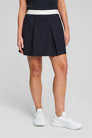 W Club Women's Pleated Golf Skirt, Deep Navy-White Glow, extralarge-GBR
