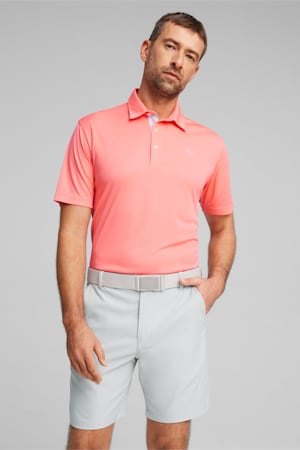 Pure Solid Men's Golf Polo, Melon Punch, extralarge-GBR