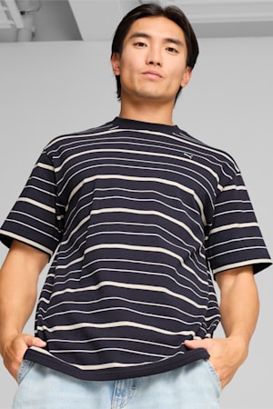 MMQ Striped Tee Men, New Navy, extralarge-GBR