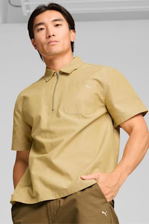 MMQ Half-Zip Shirt Men, Golden Fog, extralarge-GBR