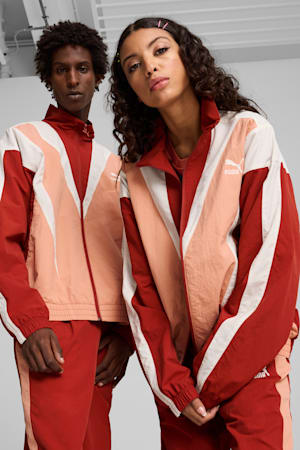 CLUB DE COURSE Track Jacket Unisex, Deeva Peach-Mars Red, extralarge-GBR