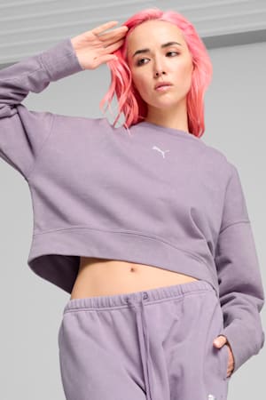 DARE TO Relaxed Washed Crew Women, Pale Plum, extralarge-GBR