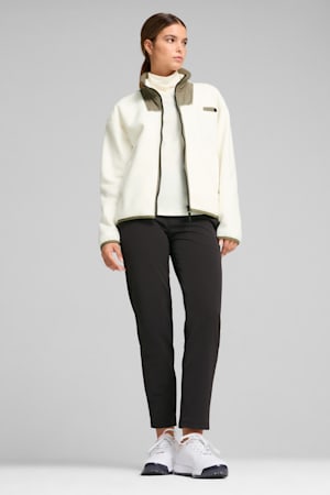 Charley Full-Zip Fleece Golf Top Women, Warm White-Dark Sage, extralarge-GBR
