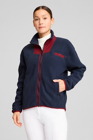Charley Full-Zip Fleece Golf Top Women, Deep Navy-Intense Red, extralarge-GBR