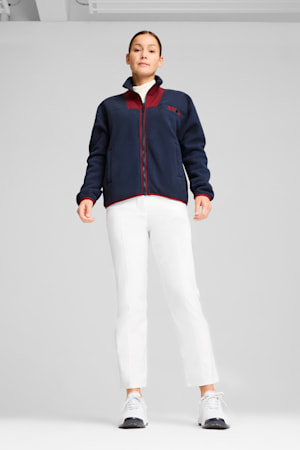 Charley Full-Zip Fleece Golf Top Women, Deep Navy-Intense Red, extralarge-GBR
