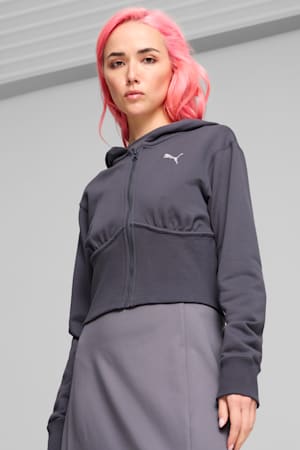 DARE TO Cropped Hoodie Women, Galactic Gray, extralarge-GBR