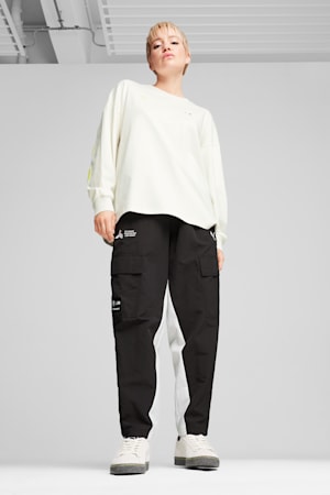 BMW M Motorsport Long Sleeve Graphic Tee Women, Vapor Gray, extralarge-GBR