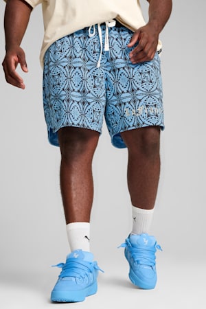 PUMA HOOPS x LAFRANCÉ Mosaic Shorts Men, Team Light Blue-AOP, extralarge-GBR