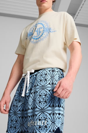 PUMA HOOPS x LAFRANCÉ Mosaic Shorts Men, Team Light Blue-AOP, extralarge-GBR