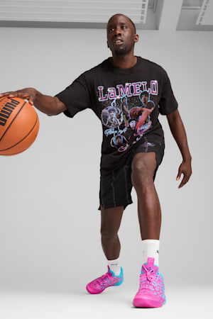 Melo Iridescent Hornets Basketball Tee Men, PUMA Black, extralarge-GBR