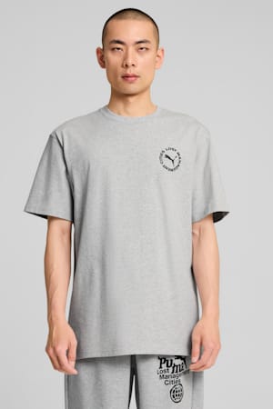 PUMA x LMC Cat Tee Men, Light Gray Heather, extralarge-GBR