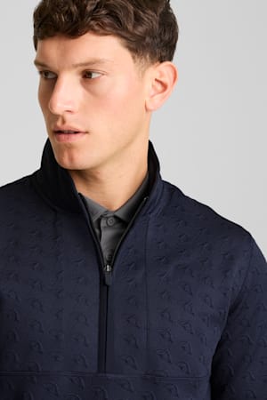 PUMA x ARNOLD PALMER Jacquard Quarter-Zip Top Men, Deep Navy, extralarge-GBR