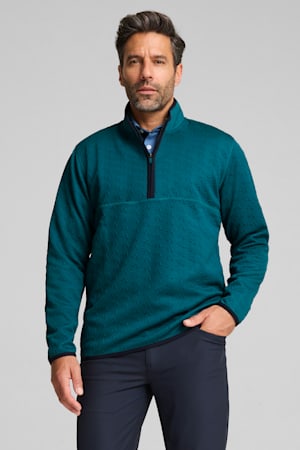 PUMA x ARNOLD PALMER Jacquard Quarter-Zip Top Men, Cold Green, extralarge-GBR