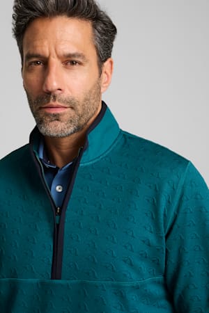 PUMA x ARNOLD PALMER Jacquard Quarter-Zip Top Men, Cold Green, extralarge-GBR