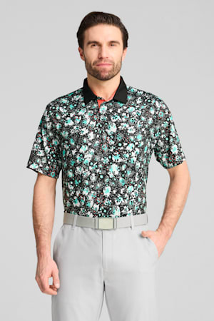 CLOUDSPUN Abstract Camo Golf Polo Men, PUMA Black-Aquatic, extralarge-GBR