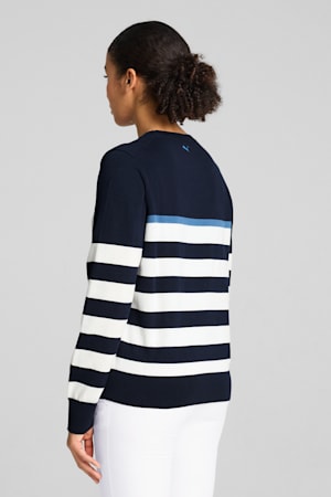 Resort Stripe Sweater Women, Deep Navy-White Glow, extralarge-GBR