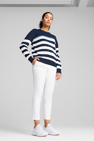Resort Stripe Sweater Women, Deep Navy-White Glow, extralarge-GBR