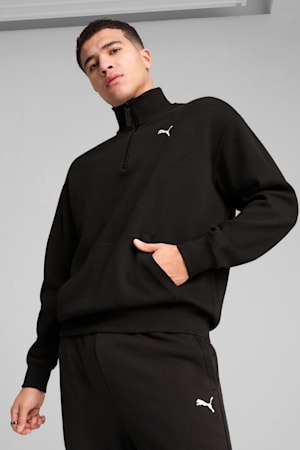 WARDROBE ESS Relaxed Half Zip Crew Men, PUMA Black, extralarge-GBR