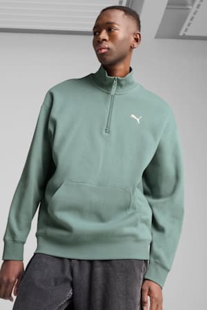 WARDROBE ESS Relaxed Half Zip Crew Men, Green Moon, extralarge-GBR