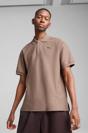 PREMIUM Essentials Relaxed Jacquard Polo Unisex, Totally Taupe, extralarge-GBR