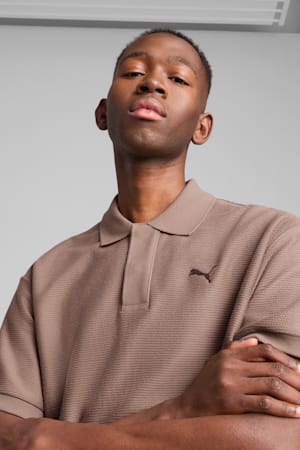 PREMIUM Essentials Relaxed Jacquard Polo Unisex, Totally Taupe, extralarge-GBR