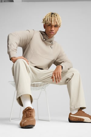 PUMATECH DELTAKNIT Relaxed Hoodie Men, Desert Dust, extralarge-GBR