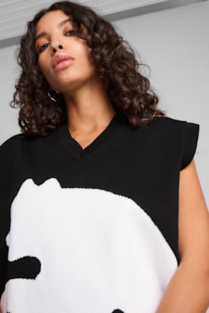 FUTURE.PUMA.ARCHIVE Relaxed Graphic Knitted Vest Unisex, PUMA Black, extralarge-GBR
