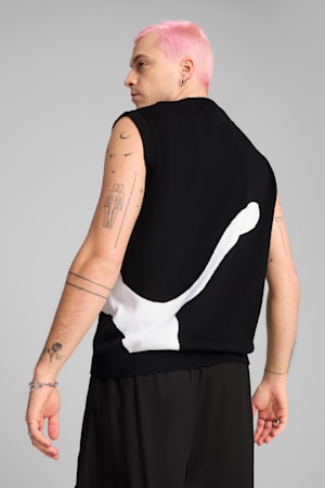 FUTURE.PUMA.ARCHIVE Relaxed Graphic Knitted Vest Unisex, PUMA Black, extralarge-GBR