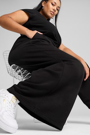 Wardrobe Essentials Relaxed Wide Leg Sweatpants Women, PUMA Black, extralarge-GBR