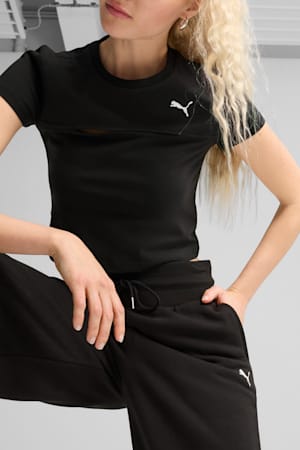 Wardrobe Essentials Relaxed Wide Leg Sweatpants Women, PUMA Black, extralarge-GBR