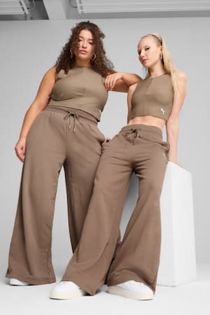 Wardrobe Essentials Relaxed Wide Leg Sweatpants Women, Totally Taupe, extralarge-GBR