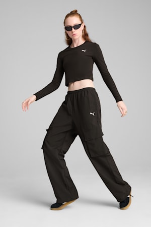 WARDROBE ESS Longsleeve Baby Tee Women, PUMA Black, extralarge-GBR