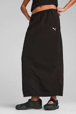 WARDROBE Essentials Woven Maxi Skirt Women, PUMA Black, extralarge-GBR