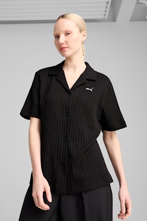 WARDROBE Essentials Shirt Pointelle Women, PUMA Black, extralarge-GBR