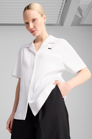 WARDROBE Essentials Shirt Pointelle Women, PUMA White, extralarge-GBR