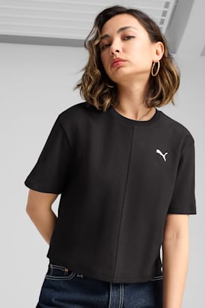 WARDROBE Essentials Ribbed Relaxed Tee Women, PUMA Black, extralarge-GBR