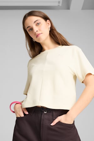 WARDROBE Essentials Ribbed Relaxed Tee Women, Alpine Snow, extralarge-GBR