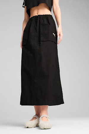 FUTURE.PUMA.ARCHIVE Zip-Off Maxi Woven Skirt Women, PUMA Black, extralarge-GBR