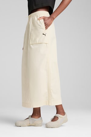 FUTURE.PUMA.ARCHIVE Zip-Off Maxi Woven Skirt Women, Alpine Snow, extralarge-GBR