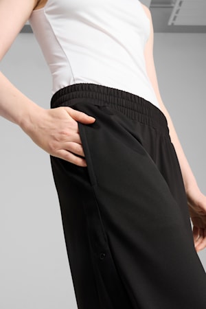 WARDROBE Essentials Low Rise Popper Pants Women, PUMA Black, extralarge-GBR