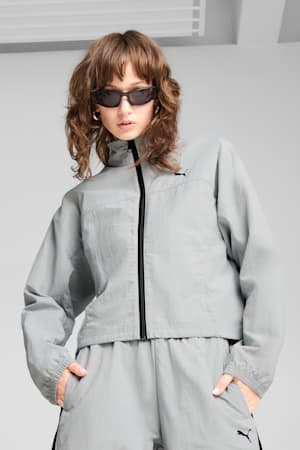 DARE TO Oversized Zip-Off Woven Jacket Women, Flat Light Gray, extralarge-GBR