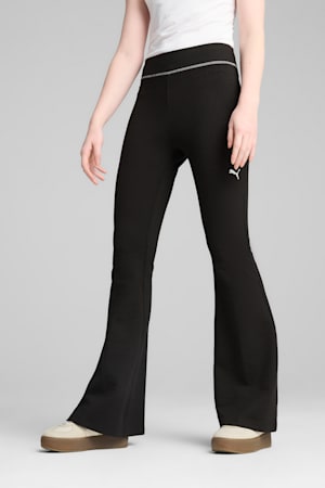 DARE TO Textured Flared Leggings Women, PUMA Black, extralarge-GBR
