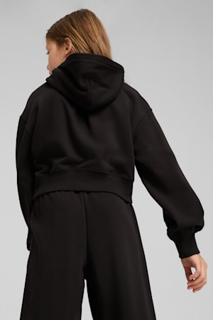 WARDROBE ESS Short Length Hoodie Youth, PUMA Black, extralarge-GBR
